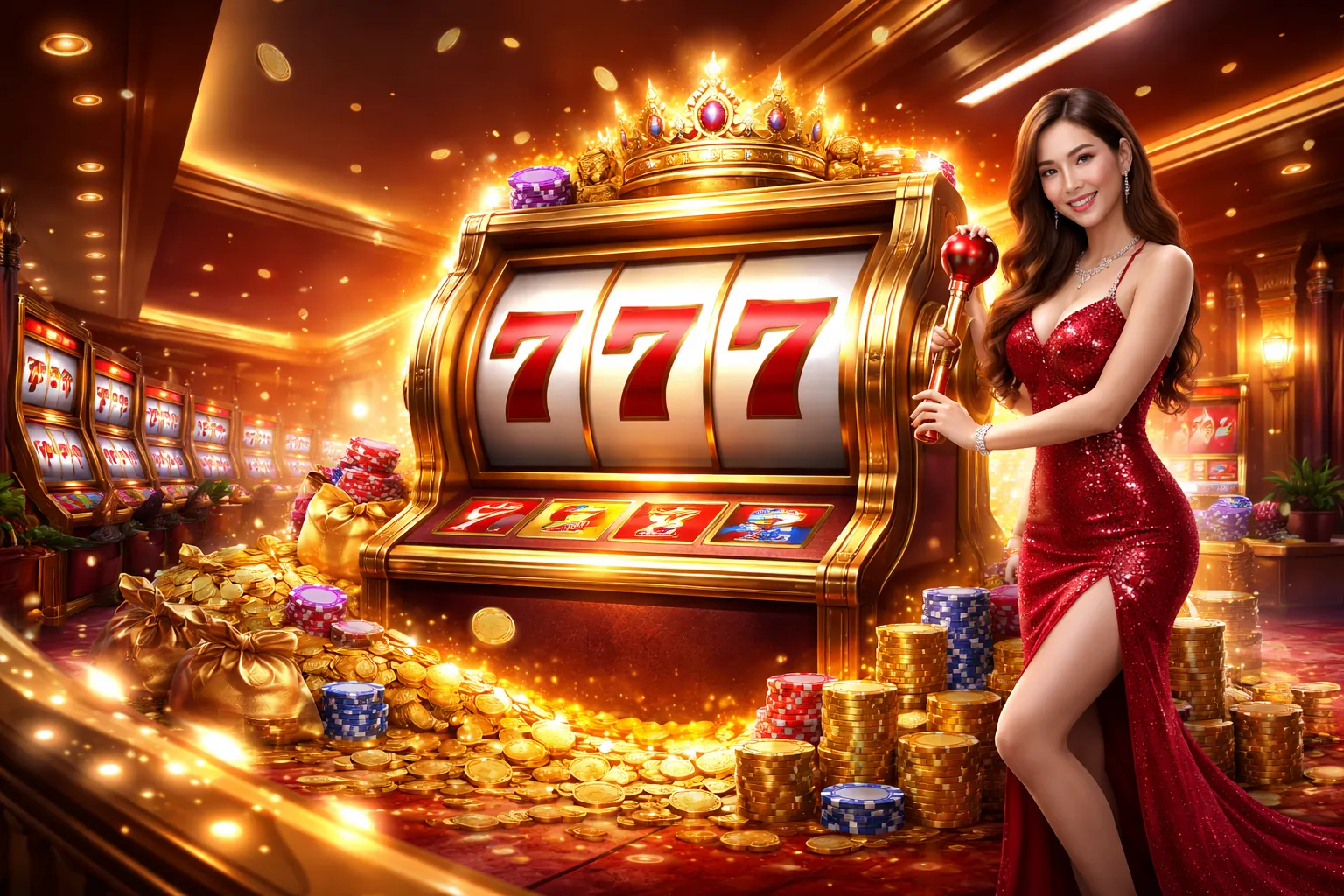 Nổ hũ Helo888 với vòng quay may mắn và biểu tượng vàng rực rỡ